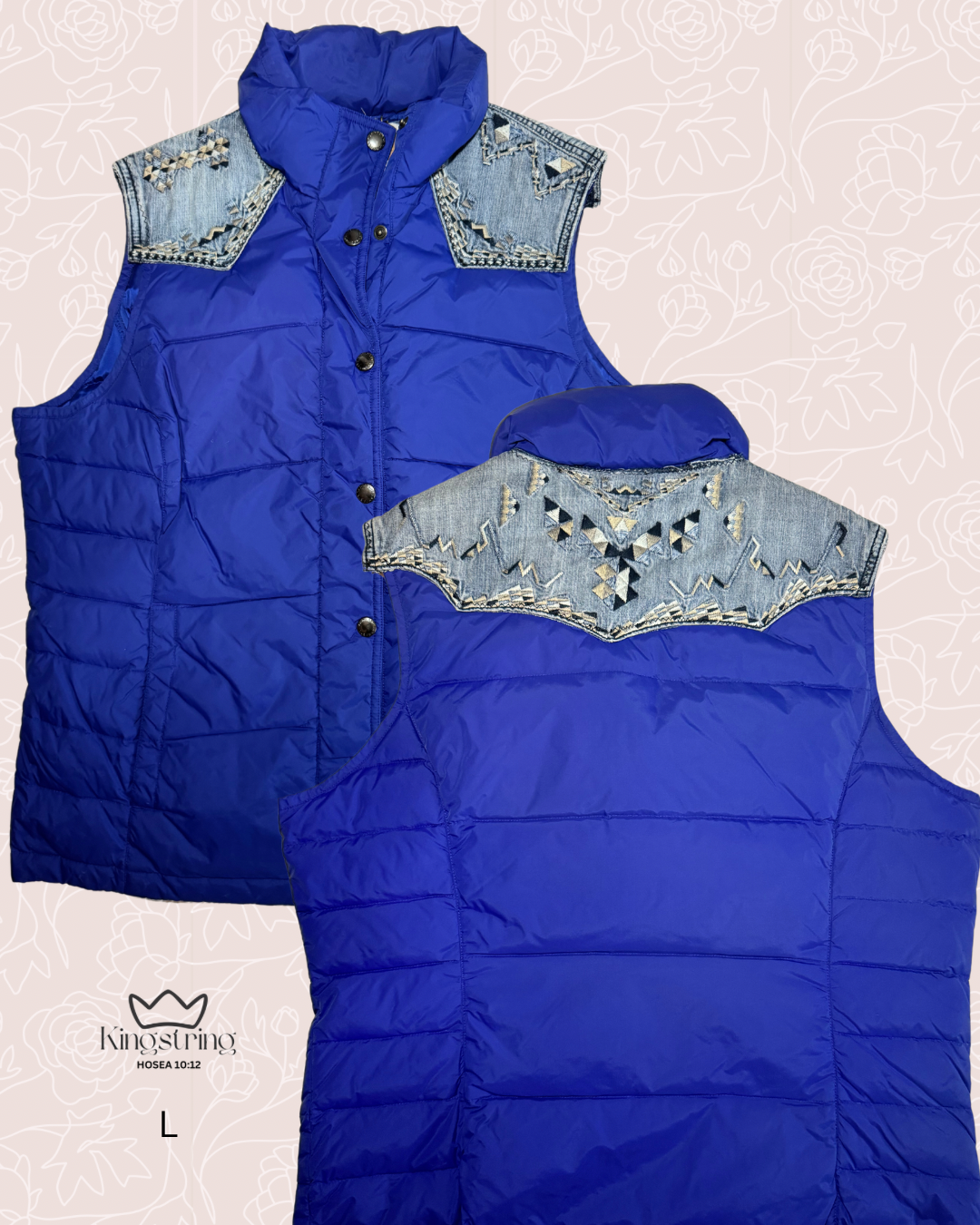 #416 Denim Embroidered Yolk