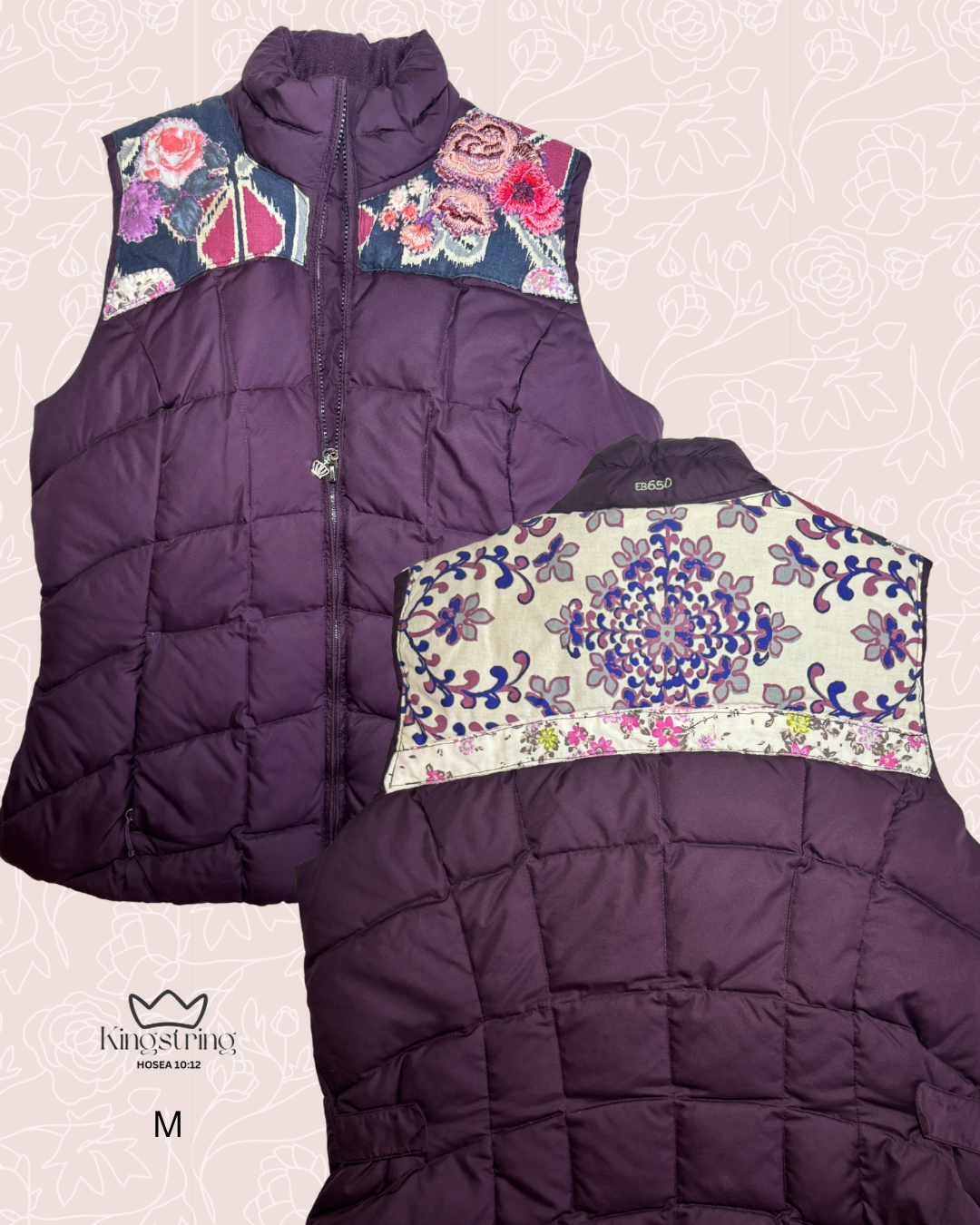 #423 Purple Floral Embroidery