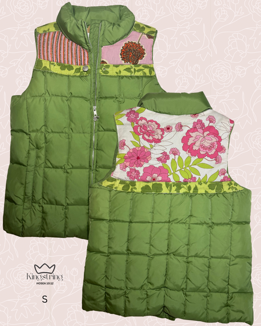 #432 Green Denim Floral