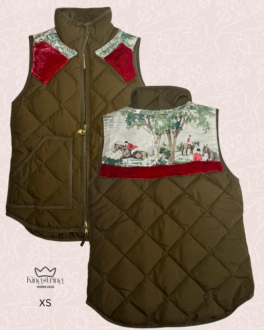 #437 Olive Green Red Velvet